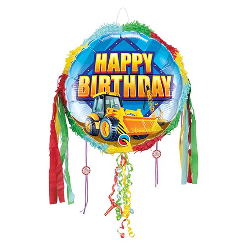 Birthday Construction Zone Pull String Pinata